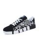 Men's Sneakers Crib Shoes Animal Print Printed Shoes Skate Shoes Walking Bohemia Sporty Classic Athletic Daily Canvas Breathable Non-slipping Shock Absorbing Lace-up Black White Blue Color Block
