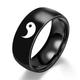 stainless steel black yin yang tai chi ring band for men/best friend//boyfriend (his size 11)