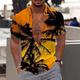 Men's Shirt Summer Hawaiian Shirt Button Down Shirt Graphic Shirt Aloha Shirt Coconut Tree Turndown Black Yellow Pink Red Orange Print Outdoor Street Short Sleeve Button-Down Print Clothing Apparel