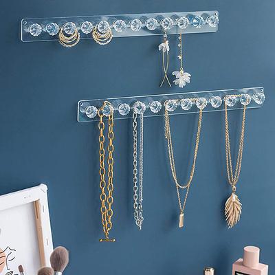 1pc Jewelry Storage Rack Wall Mounted Jewelry Stand Organizer, Acrylic Necklace Hanger, Bracelets Rings Bangles Display Rack,Best Gift for Girl Women