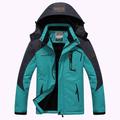 Men's Ski Jacket Gorpcore Softshell Fleece Jacket Waterproof Rain Jacket Winter Outdoor Thermal Warm Windproof Windbreaker Trench Coat Top Outerwear Skiing Camping Hiking Casual Denim Blue Red Green