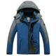 Men's Ski Jacket Gorpcore Softshell Fleece Jacket Waterproof Rain Jacket Winter Outdoor Thermal Warm Windproof Windbreaker Trench Coat Top Outerwear Skiing Camping Hiking Casual Denim Blue Red Green