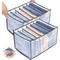 2/4pcs Jeans Compartment Storage Box Closet Clothes Drawer Mesh Separation Box Stacking Pants Drawer Divider Can Washed Home Organizer