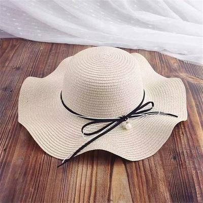 Beige Color New Simple Foldable Wide Brim Floppy Girls Straw Hat Sun Hat Beach Women Summer Hat UV Protect Travel Cap Lady Cap Female