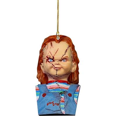 Halloween DIY Horror Movie Ornament Acrylic Rearview Mirror Hanging Charm Dangling Pendant for Car Decoration