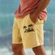 Coconut Tree Men's Cotton Linen Shorts Summer Hawaiian Shorts Beach Shorts Print Drawstring Elastic Waist Breathable Soft 10% Linen Shorts Casual Daily Holiday Streetwear