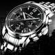 ONTHEEDGE Mens Watches Luxury Fashion Business Quartz Watch Stainless Steel Waterproof Clock Chronograph