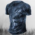 The Lion King Lion, Mens Graphic Shirt Tie Dye Casual 3D Blue Summer Cotton Tee Retro Shirts Animal Crew Neck Clothing Apparel Print Outdoor Daily Short T-Shirt