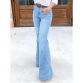 Women's Flare Jeans Bootcut Full Length Denim Micro-elastic High Waist Fashion Streetwear Street Daily Navy-blue Black XS S Fall Winter