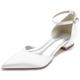 Women's Wedding Shoes Bridal Shoes Sparkling Glitter Flat Heel Ankle Strap Heel Pointed Toe Elegant Minimalism Satin Ankle Strap Wine Black White
