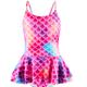 Mermaid Swimsuit for Girls - Fish Scale Design, Girl's One Piece Skirt Style Swimsuit,Perfect for Pool Hot Spring Fun!