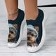 Women's Shoes Yorkshire Terrier Puppy 3D Graphic Print Comfortable and Breathable Slip-On Flyknit Sneakers