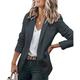 Women's Casual Blazers Clean Fit Fall Open Front Long Sleeve Work Office Jackets Coat claret Dark Grey White Black Blue Traditional / Classic Daily Buttoned Front Turndown Regular Fit S M L XL XXL