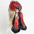 1pcs 9090cm Fashion Chain Print Scarves Women Shawl Satin Hijab Female Bandana Square Ladies Foulard Wrap Pareo Headcloth