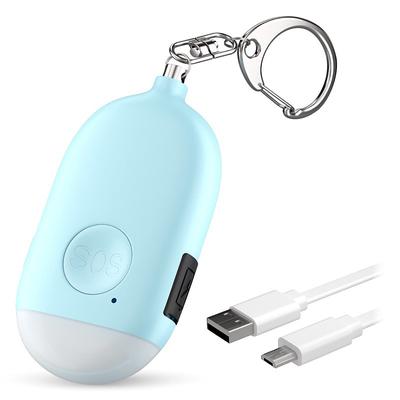 Women's Self Defense Personal Alarm Key Fob USB Rechargeable 130 dB Loud Security Alarm Whistle with LED Light Panic Button or Pull Pin Alarm Device Key Fob