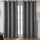 Grey Blackout Curtain 1 Panel Grommet Thermal Insulated Room Darkening Curtains for Bedroom and Living Room