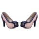 Women's Heels Pumps Dress Shoes Stilettos Party Daily Color Block Summer Bowknot High Heel Kitten Heel Low Heel Peep Toe Elegant Cute PU Leather PU White Pink Blue