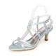 Wedding Shoes for Bride Bridesmaid Women Peep Toe White Ivory Blue Silver Gold Black Satin Sandals Low Heel Wedding Party Valentine's Day Minimalism Fashion