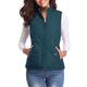 Women's Quilted Vest Crop Sleeveless Winter Coat Lightweight Puffer Gilet Warm Windproof Outerwear with Pockets Zip up Fall Street Casual Jacket Light Blue claret Sea Blue