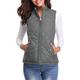 Women's Quilted Vest Crop Sleeveless Winter Coat Lightweight Puffer Gilet Warm Windproof Outerwear with Pockets Zip up Fall Street Casual Jacket Light Blue claret Sea Blue