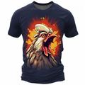 Graphic Animal Rooster Daily Designer Casual Men's 3D Print T shirt Tee Sports Outdoor Holiday Going out T shirt Black Navy Blue Red White Short Sleeve Crew Neck Shirt Spring Summer Clothing