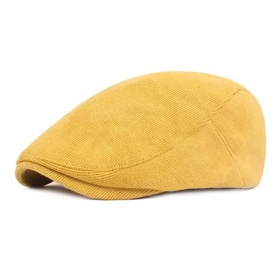 Men's Flat Cap Black Yellow Cotton Streetwear Stylish 1920s Fashion Outdoor Daily Going out Plain Warm