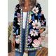 Women's Jacket Casual Jacket Floral Print Fall Regular Coat Round Neck Regular Fit Breathable Casual Jacket Long Sleeve Green Black Blue Daily Holiday