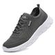 Men's Sneakers Plus Size Flyknit Shoes Running Walking Sporty Casual Daily Mesh Breathable Lace-up Dark Grey Black and White Black Summer Spring