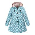 Kids Girls' Trench Coat Long Sleeve Thickened windbreaker - rose red polka dots Thickened windbreaker - thickened khaki Thickened windbreaker-patterned khaki Solid Color Graphic Button Spring Fall