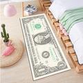 Creative 100 Dollar Bill Rug, 100 Dollar Bill Area Rug With Non-Slip Backing, Bedroom Besdie Rug, Runner Rug For Kitchen Hallway Laundry, Money Rug, Water Absorption Money Printed Runner