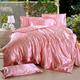 Ice Silk Four-piece Set Four-piece Set Pure Color Silk Satin Fitted Sheet Bedding