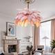 LED Pendant Light Chandelier Gorgeous Extra Large White Ostrich Feather Bouquet Pendant Light Romantic Mounted Lighting Fixture for Restaurant Bedroom Chain Adjustable