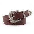 Men's Women's PU Buckle Belt PU Leather Metal Bucke Eyelet Formal Casual Party Daily Black Gray Dark Blue Brown