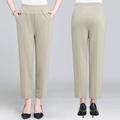 Women's Dress Work Pants Wine Almond Black High Waist Solid Color Buttons Fashion Streetwear Daily Wear Pocket Ankle-Length Comfort Plain M L XL 2XL 3XL