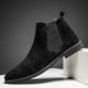 Men's Boots Chelsea Boots Walking Casual Daily Party Evening Suede Cowhide Warm Loafer Black khaki Grey Fall Winter