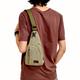 Unisex Sling Shoulder Bag Chest Bag Canvas Outdoor Sports Solid Colored Black Army Green Brown