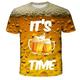Oktoberfest Beer Cosplay Costume T-shirt Anime Classic Street Style T-shirt For Couple's Men's Women's Adults' 3D Print