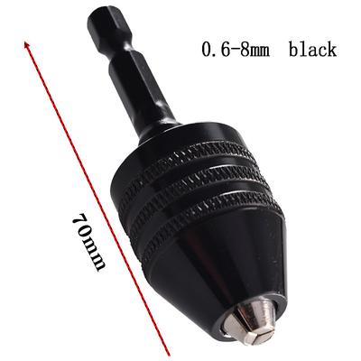 Mini Keyless Drill Chuck 0.3-8mm Self-Tighten Electric Drill Bits Collet Fixture Tools 1/4 Inch Hex Shank Quick Change Converter