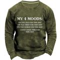 Mens Graphic Hoodie Letter Prints Funny Cool Daily Classic 3D Sweatshirt Pullover Holiday Going Out Streetwear Sweatshirts Brown Army Green Dark Blue 4 Moods Cotton