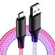 LED Glowing USB Fast Charger Cable for iPhone Android Phone for Samsung Huawei Xiaomi Mobile Phone Data Line Fast Charging Cord