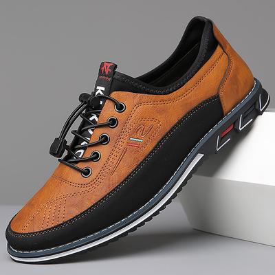 Men's Brown Casual Sneakers with Lace-Up Design – Comfortable Non-Slip Walking Shoes for Daily Outdoor Activities