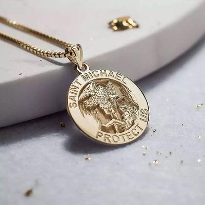 saint michael pendant necklace archangel catholic medal amulet protect us necklace for women men