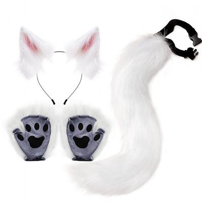Carnival Suit Animal Claw Simulation Plush Fox Ears Headband Animal Ears Animal Tail Cos Accessories