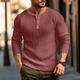 Men's T shirt Tee Henley Shirt Waffle Knit Tee Tee Top Long Sleeve Shirt Plain Raglan Sleeve Henley Street Vacation Long Sleeve Clothing Apparel Fashion Designer Basic