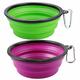 Extra Large Collapsible Dog Bowls 2 Pack, 34oz Foldable Dog Travel Bowl, Portable Dog Water Food Bowl with Carabiner, Pet Feeding Cup Dish for Traveling, Walking, Parking