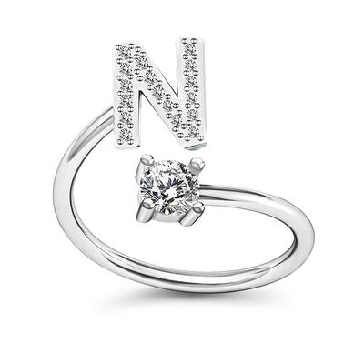 1PC Band Ring For Men's Women's Crystal White Alloy Classic