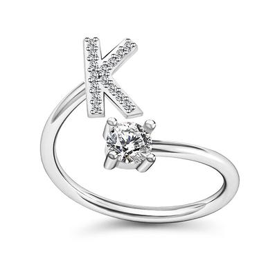 1PC Band Ring For Men's Women's Crystal White Alloy Classic