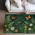 Green Butterfly Plant Area Rug Kitchen Mat Non-Slip Oil Proof Floor Mat Livingroom Rug Indoor Outdoor Mat Bedroom Decor Bathroom Mat Entrance Rug Door Mat