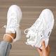 Women's Sneakers Canvas Shoes White Shoes Pink Shoes Driving Shoes Valentine's Day Daily Solid Color Color Block Summer Flat Heel Wedge Heel Round Toe Casual Preppy Running Tennis Shoes PU Lace-up