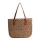 Women's Top Handle Bag Straw Bag Shoulder Bag Straw Outdoor Daily Zipper Solid Color Khaki Beige